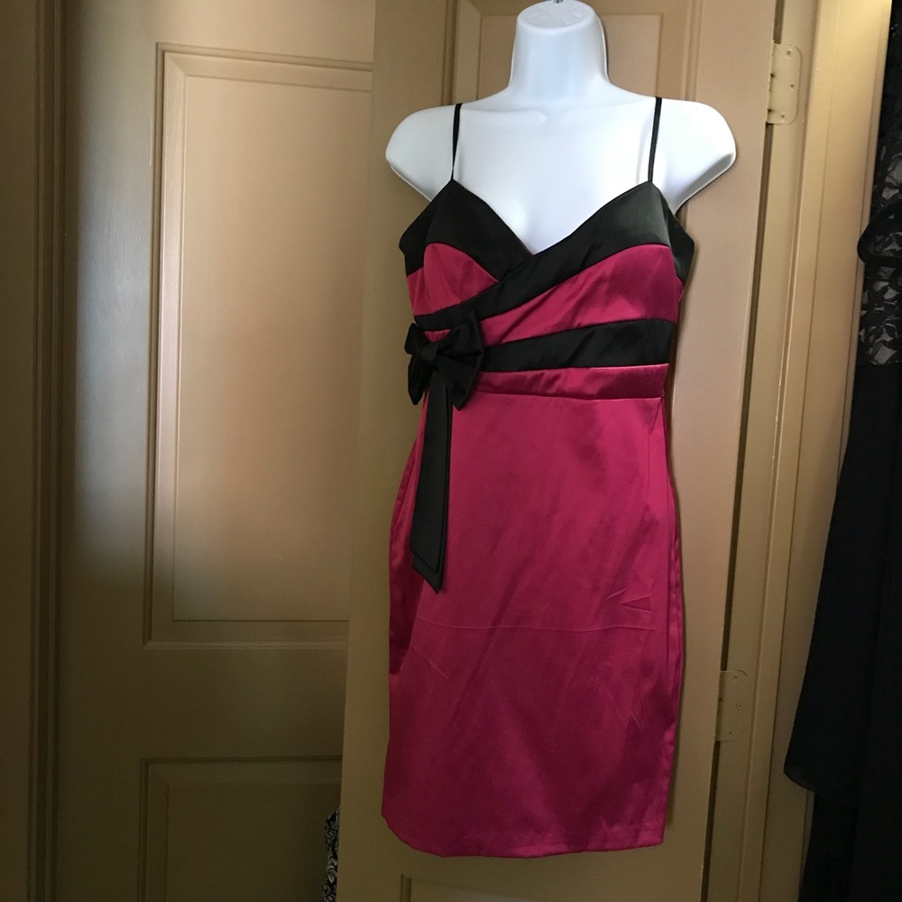 NWT Pink and Black Satin Prom or Homecoming Dress!